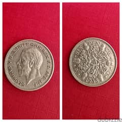 1933 England Silver six Pence KGV