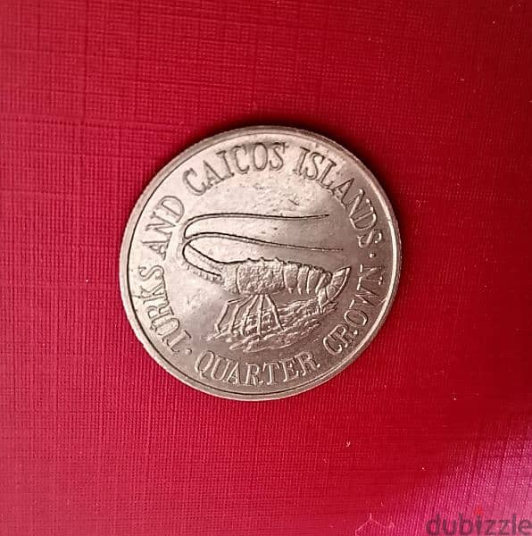 1981 British Turks & Caicos islands quarter Crown Queen Elizabeth II 1