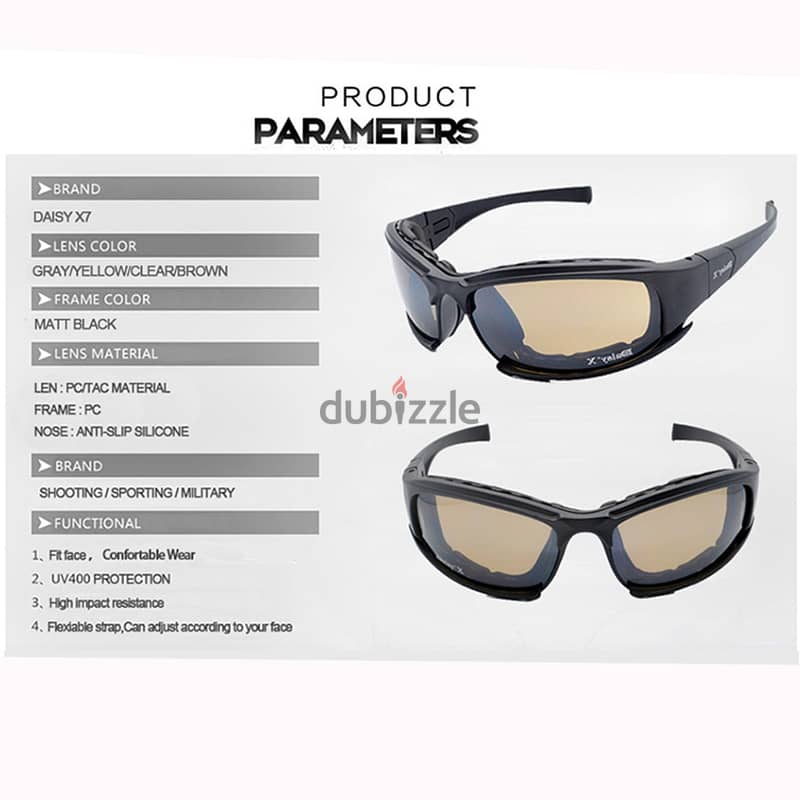 ORIGINAL Daisy X7 polarized sunglasses military Tactical Goggles men 2