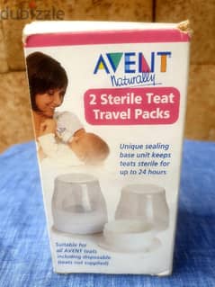 2 sterile teat Avent travel pack 10$