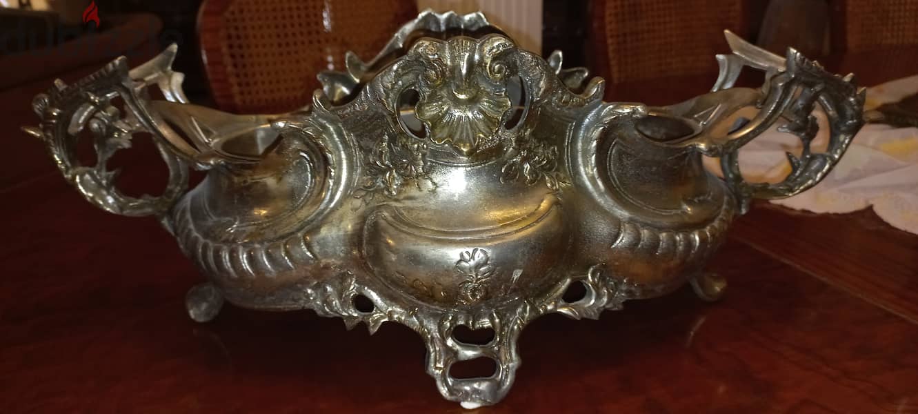 Antique Bronze Jardinière with handles & legs 2