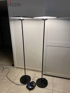 Two Floor lamps lights Black Modern
