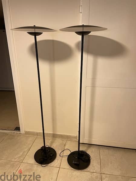 Two Floor lamps lights Black Modern 1
