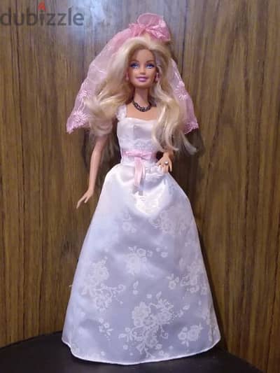 WEDDING BRIDE Barbie Mattel great doll 2010 in bridal dress +shoes=18$