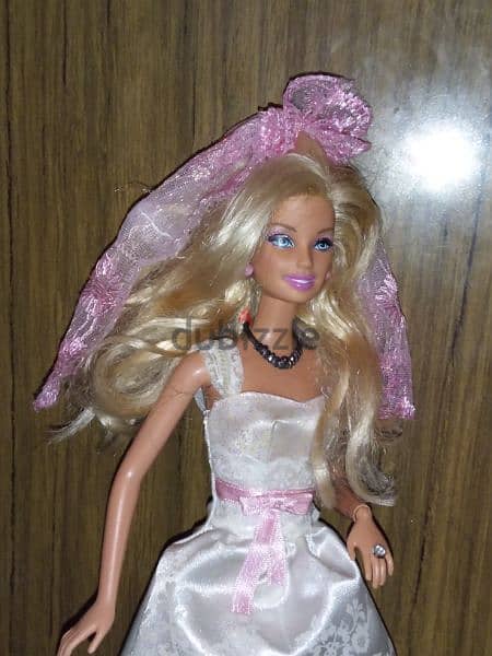 WEDDING BRIDE Barbie Mattel great doll 2010 in bridal dress +shoes=15$ 3