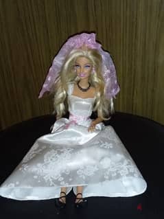 WEDDING BRIDE Barbie Mattel great doll 2010 in bridal dress +shoes=15$
