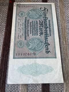 عملة عملات قديمة ٥٠٠ الف مارك الماني سنة ١٩٢٣