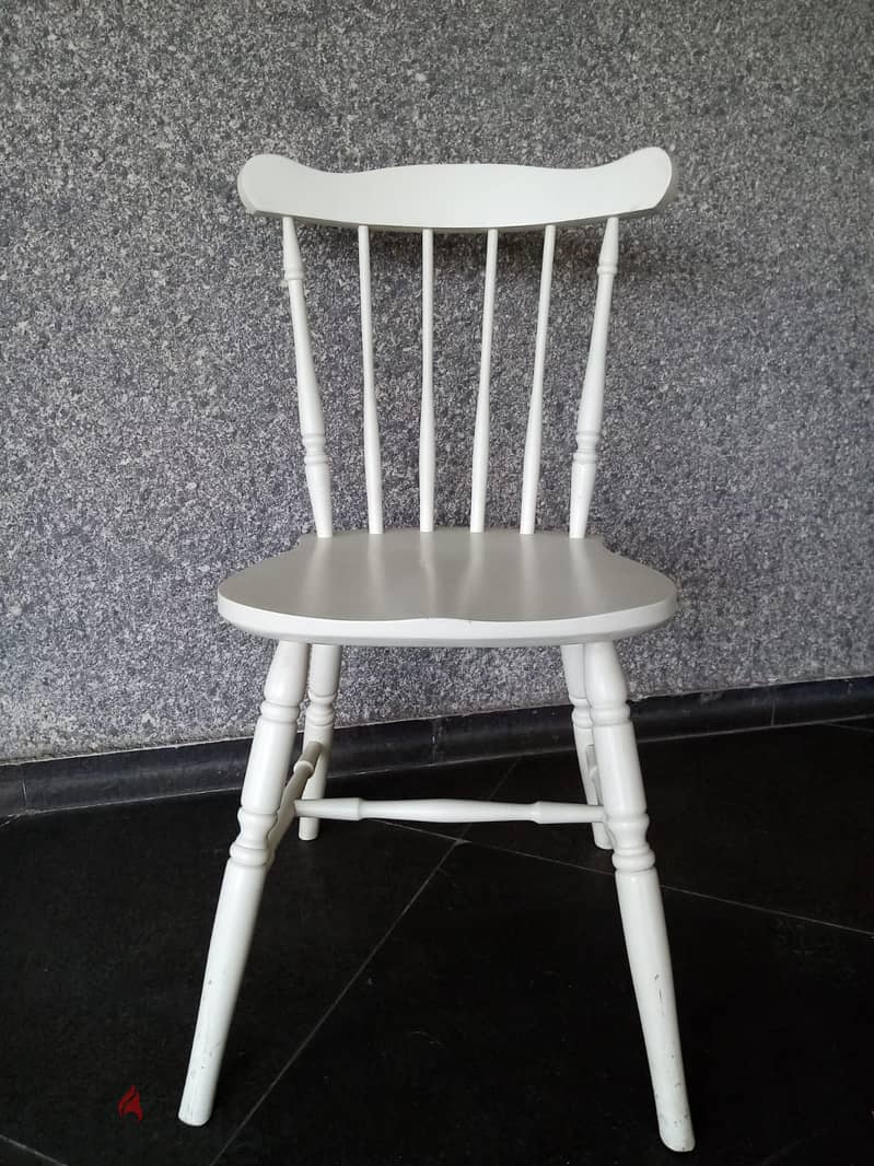 Wood White Chair 1