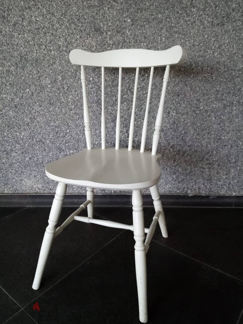 Wood White Chair 2