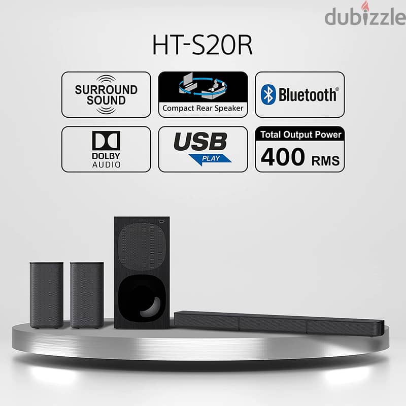 Sony 5.1ch Home Cinema Soundbar System HT-S20R 6