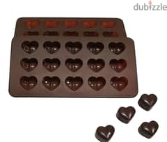 Mini Heart Silicone Chocolate Mold, 20x10cm