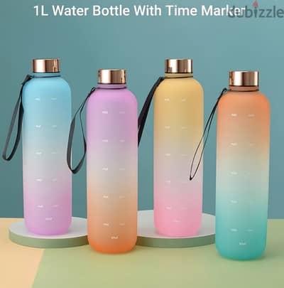 1L Water Bottle With Time Marker