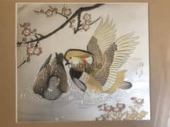 Vintage signed CHOKIN ancient Japanese art painting شوكين ياباني لوحة