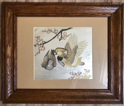 Vintage signed CHOKIN ancient Japanese art painting شوكين ياباني لوحة