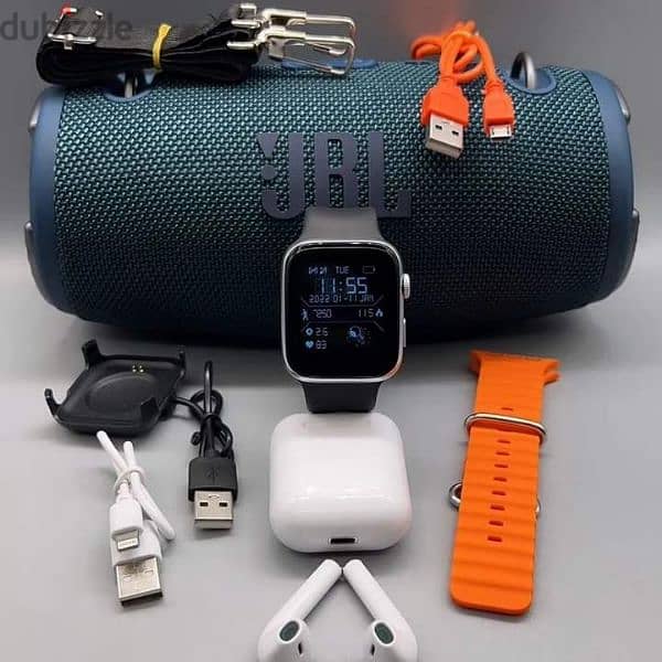 special offer  3 in1 jbl speakers  with smart watch and airpods 1