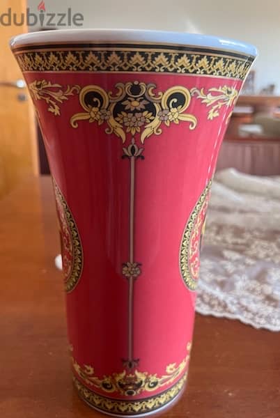 Versace Medusa Red 10 1/4 inch Visit Vase, Porcelain 5