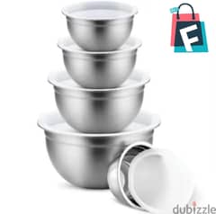 5 Stainless Steel Bowl Set With Airtight Cover