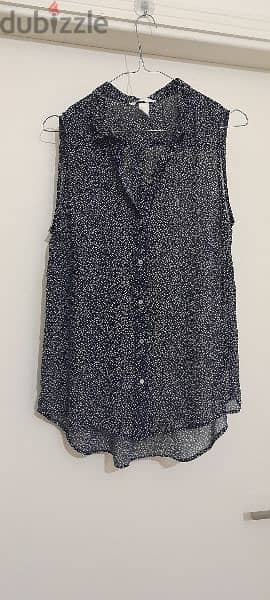 h&m Dotted Navy Top 0