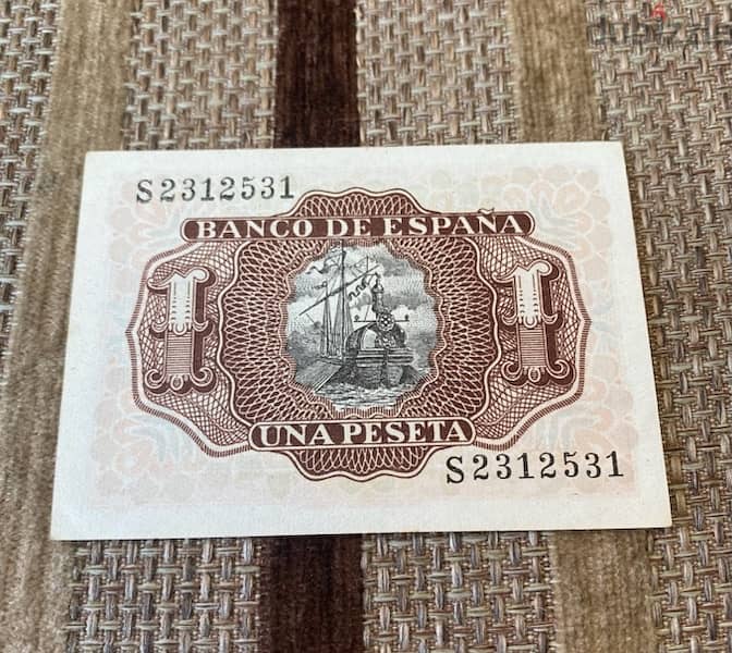 عملة عملات قديمة ١ بيزيتا اسباني ١٩٥٣ banknote 2