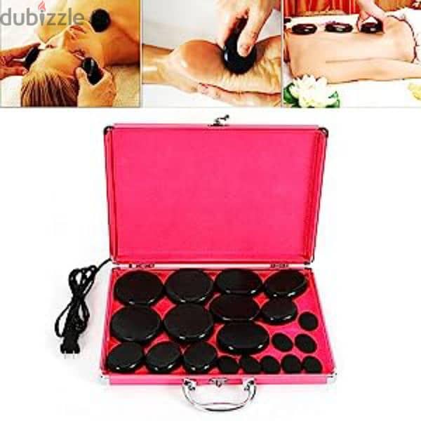 Massage Stones Kit with Heater Box for Body Massage 8