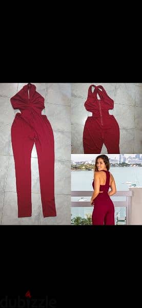 jumpsuit bordo s to xxL