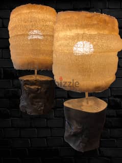 Concrete rock lamp