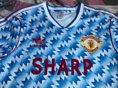 manchester united 1990 away adidas rare jersey beckham 24