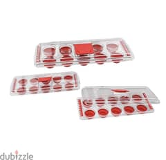 Silicone Ice Tray With Cover, 30x11x3cm, Grey - Red 0