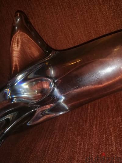 dolphin crystal daum france hand made signe