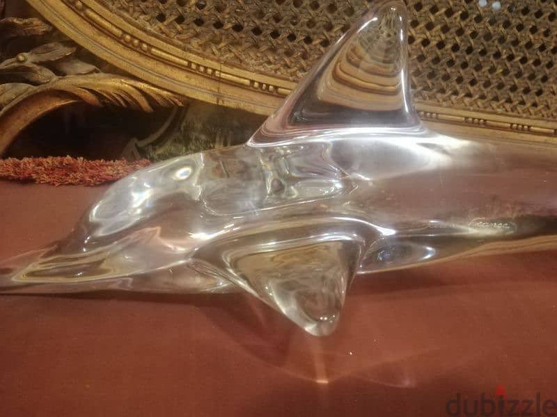 dolphin crystal daum france hand made signe 2