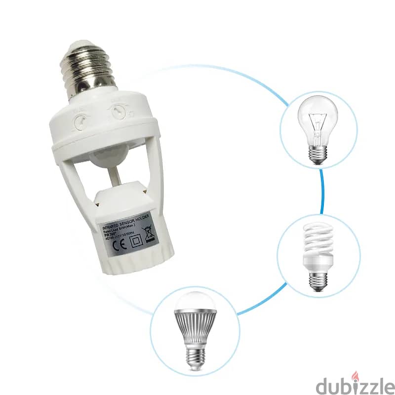 Motion Sensor Lamp Holder PIR لمبة سنسر حركة 5