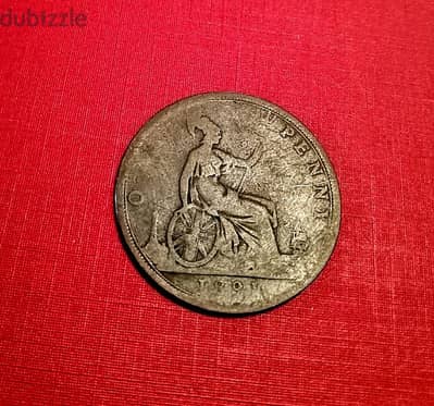 1891 England 1 Penny Q. Victoria