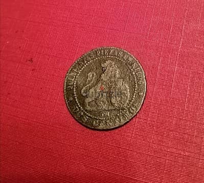 1870 Spain 2 Centimos Hispana seated