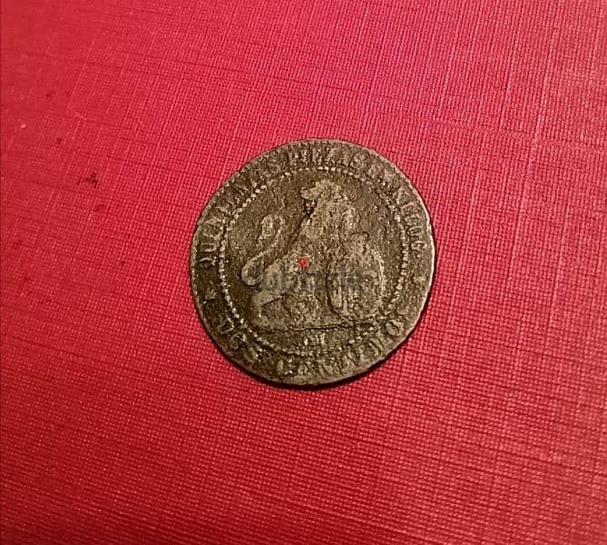 1870 Spain 2 Centimos Hispana seated 1