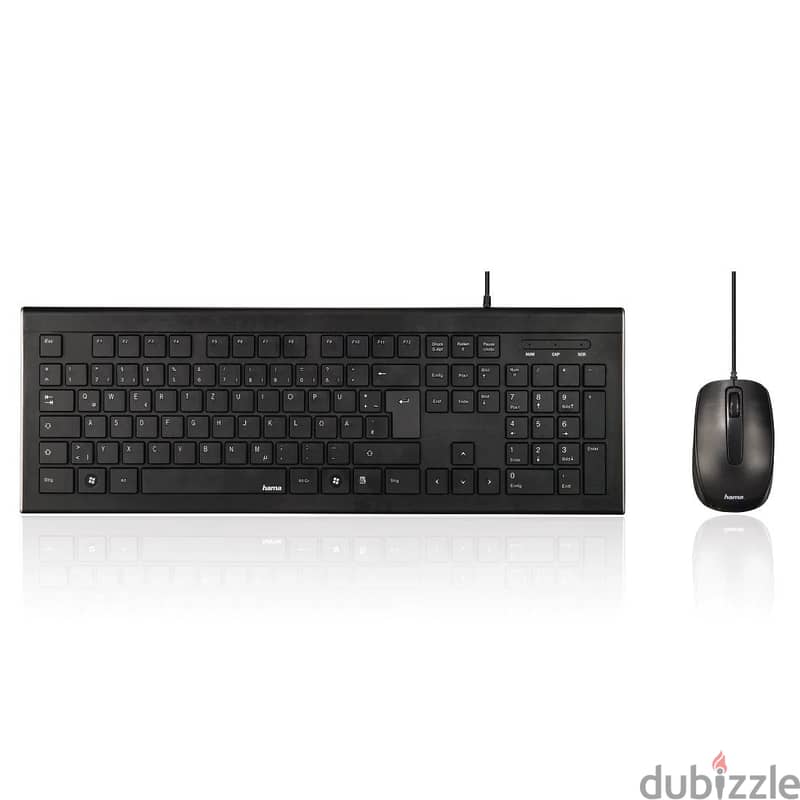 Hama Keyboard and Mouse Wired كيبورد 0