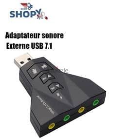 USB Adaptateur sonore externe USB 7.1 3D sound simultation