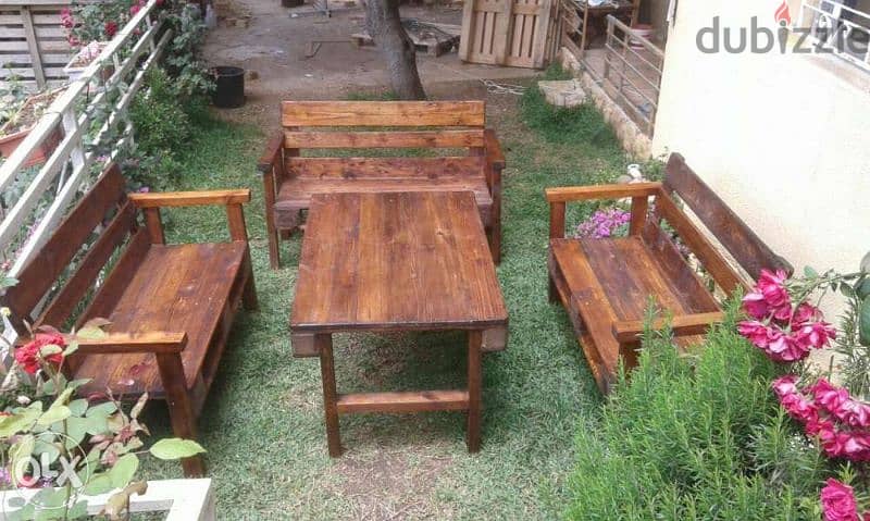 handmade one table120x70, 3 benches 120x50 1