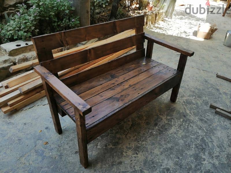 handmade one table120x70, 3 benches 120x50 2