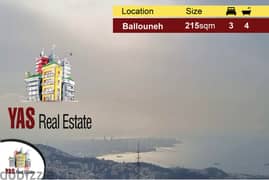 Ballouneh 215m2 | 25m2 Terrace | High-end | Sea view | Prime Location 0