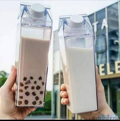 transparent Plexi milk bottle