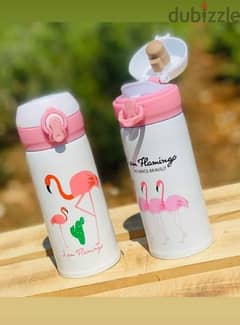flamingo and cactus vacuum water bottles