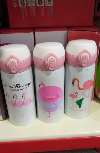 flamingo and cactus vacuum water bottles 5