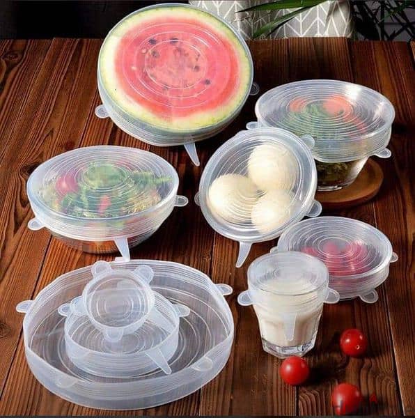 stretchy silicone protective lids set 1
