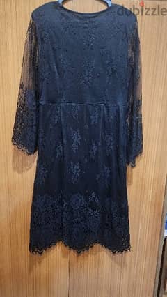 Ichi London lace black dress medium 40 فستان دانتيل