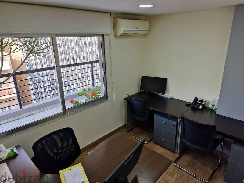 Furnished Office for rent in Hamra (All inclusive) مكتب للايجارفي حمرا 5