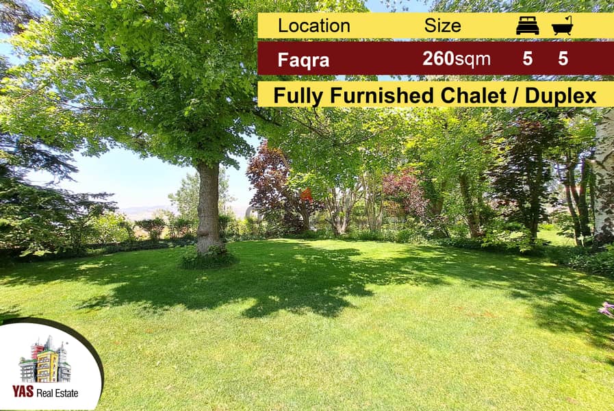Faqra 260m2 + 180m2 Garden | Excellent Duplex/Chalet | Furnished | DA 0