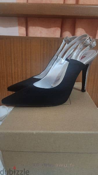 Alec Bianco suede & leather heels shoes new 38/ 39 سكربينة شاموا وجلد 3