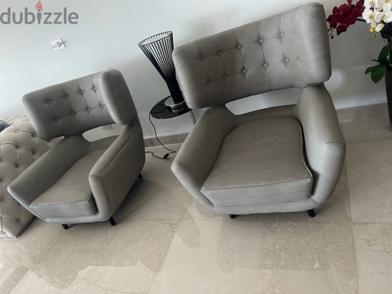2 Grey Seats - LIKE NEW -SPECIAL PRICE - Contact +96181876768 5