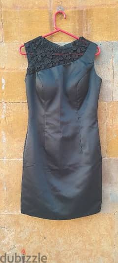Branded Black Satin Dress 0
