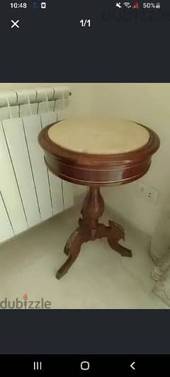 antique table with marble top